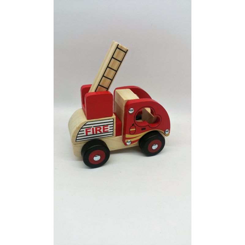 84080 Bino Mertens Holzauto Feuerwehr Holzspielzeug Kinderspielzeug