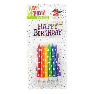 Happy Birthday Geburtstagskerzen Deko Set Rainbow 13 teilig