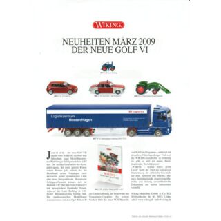 Wiking Modell Blatt 2009 Neuheiten März A4