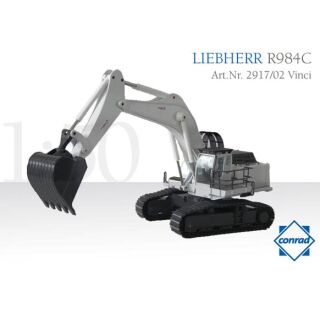 2917/02 Conrad 1:50 VINCI Liebherr R984 C Litronic-Hydraulikbagger mit Tieflöffel und Steinschlagschutz
