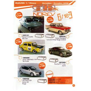 Norev 1:18 Prospekt 1:43 Nov/Dez 2006 Katalog