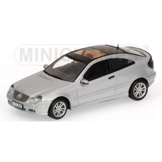 430030002 MINICHAMPS 1:43 MERCEDES BENZ C-CLASS SPORTS COUPE (CL203) 2001 SILVER