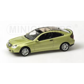 430030001 MINICHAMPS 1:43 MERCEDES BENZ C-CLASS SPORTS COUPE (CL203) 2001 GREEN METALLIC