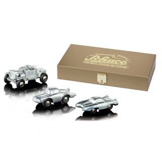 05956 Schuco Piccolo 1:90 Ford Hot Rod, Firebird II & FX Atmos Edition 100 in Holzkiste