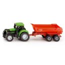 1632 Siku Deutz Agrotron Traktor mit Halfpipe Muldenkipper