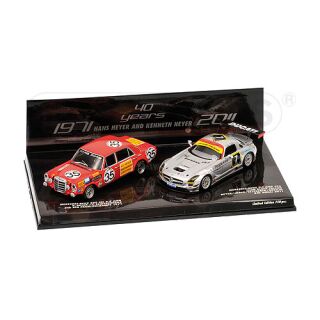 402711100 MINICHAMPS 1:43 2 CAR SET TRIBUTE TO HEYER: MERCEDES-BENZ 300 SEL 6.8 ´AMG´ 1971 & MERCEDES-BENZ SLS GT3 2011