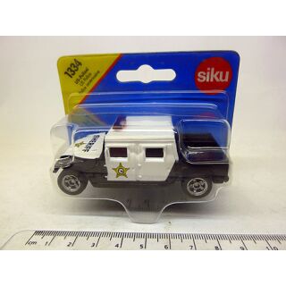 1334  Siku 1:50 Hummer US-Polizei Amerikanischer Polizei-Pick-Up schwarz Sheriff