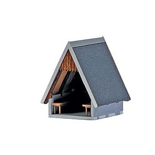 1560 H0 Busch Bausatz Schutzhütte mit Giebelwänden