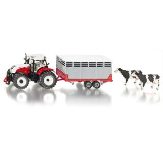 3870 Siku 1:32 Steyr Traktor mit Viehanhänger