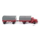 085905 Wiking 1:87 Pritschenhängerzug MB L 6600...