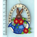 10 Osterbehang Ostern Baumbehang Hase mit Gieskanne Holz gelasert Deko