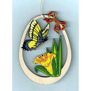 16 Osterbehang Ostern Baumbehang Schmetterling Blume Ei Holz gelasert Deko