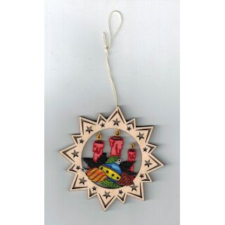 014 Baumbehang Stern Kerzen Weihnachtskugel Christbaum Schmuck Holz gelasert