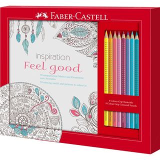 201434 Faber-Castell Ausmalset Feel Good mit 8 Colour Grip Stiften Pen Pencil