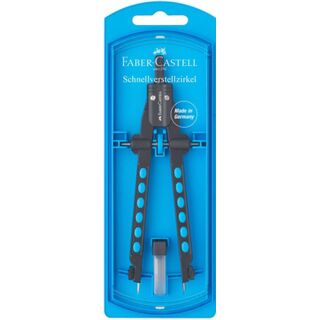 174335b Faber-Castell Zirkel Schnellverstellzirkel FACTORY NEON Blau