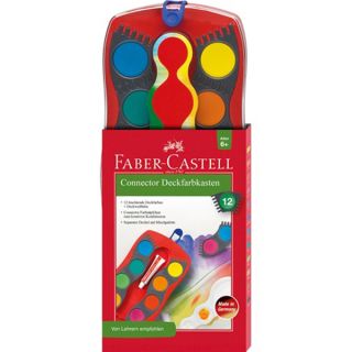 125030 Faber-Castell Farbkasten Connector 12 Farben Wasserfarben