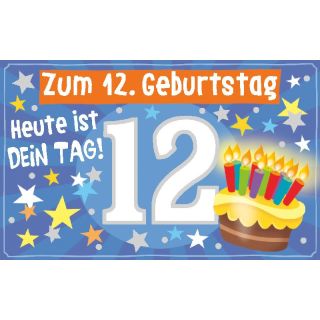 Geburtstagteelicht Geburtstag Geburtstagkarte Kerze Teelicht Zum 12. Geburtstag
