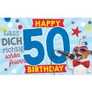 Geburtstagteelicht Geburtstag Geburtstagkarte Kerze Teelicht Zum 50. Geburtstag blau