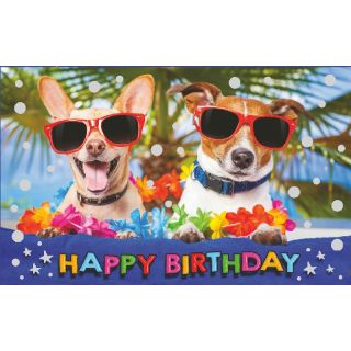 Geburtstagteelicht Geburtstag Geburtstagkarte Kerze Happy Birthday ( Hunde )