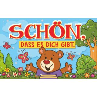 Geburtstagteelicht Geburtstag Geburtstagkarte Glückwunschkarte Schön, dass es dich gibt (Teddy)