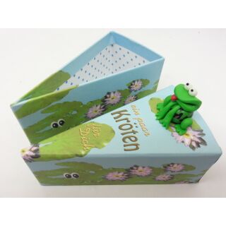 1240 Geschenkschachtel mit Frosch Kröten für Dich Tortenform Glücksbringer