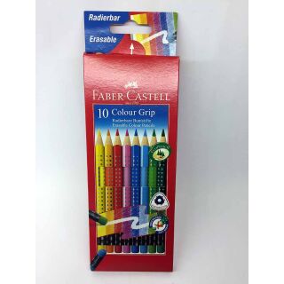 116613 Faber Castell Buntstift Color GRIP 10er Kartonetui Farbstifte radierbarer Buntstift