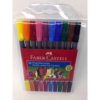 151110 Faber Castell Filzstift 10 Doppelfasermaler Malstifte Fasermaler
