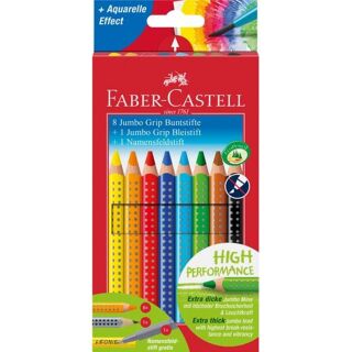 280921 Faber Castell Buntstift Jumbo GRIP + 1 Bleistift 8 Stifte Farbstifte