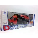 BBURAGO 1:43 Abschleppwagen mit  Fiat 500 rot