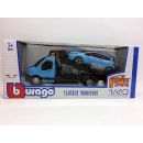 BBURAGO 1:43 Abschleppwagen mit  Renault Clio blau