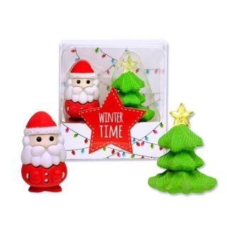 943613 Trendhaus Radierer Xmas Time 2er Set Weihnachtsmann  Weihnachtsbaum Tanne