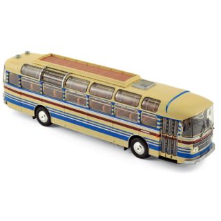 530013 Norev 1:43  Saviem S53M 1970 - Creme with red & blue stripes