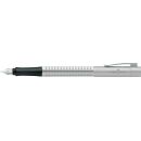 140900 Faber Castell Füller Grip 2011 Füllhalter silber medium Fountain pen