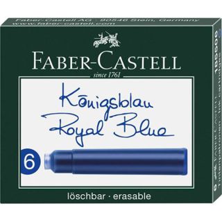 185506 Faber Castell Tintenpatronen Königsblau 6 stk ink cartridges