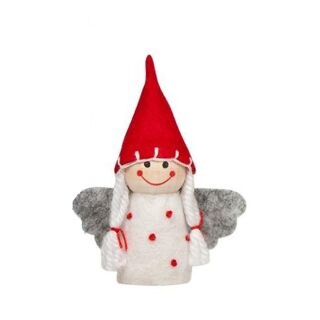946447 Trendhaus Hello Winter Glücksengel 7 cm Wichtel Zwerge Weihnachten Weiss