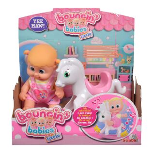 105143326 Simba Bouncin Babies Little Bonny mit Schaukelpferd Puppe Spielzeug