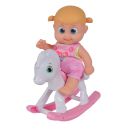 105143326 Simba Bouncin Babies Little Bonny mit Schaukelpferd Puppe Spielzeug