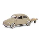 02692 Schuco 1:43 VW Brezelkäfer mit Auto Porter
