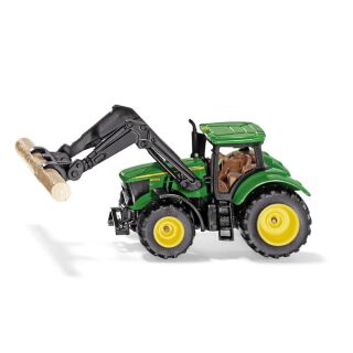 1540 Siku John Deere 6215R mit Baumstammgreifer