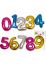BIRTHDAY FUN Zahlen-Ballon- Sticker XL "0-9" sortiert zum Kleben und Aufhängen