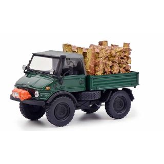 450314800 Schuco 1:43 Unimog 406 mit Holzladung