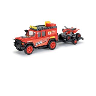 Dickie 1:43 Land Rover Defender rot Desert Team Friction Antrieb Kunstoff (K)