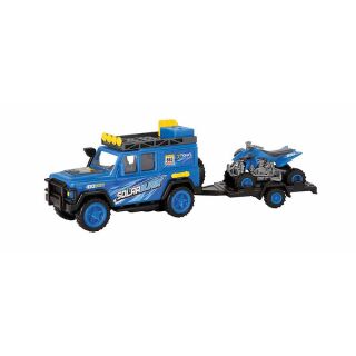 Dickie 1:43 Mercedes Zetros Rallye Explorer Team blau Friction Antrieb Kunststoff (K)
