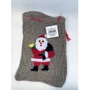 46005 Jutesack mit Weihnachtsmann natur 20x30 cm...