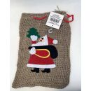 46004 Jutesack mit Weihnachtsmann natur 20x30 cm...