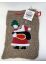 46004 Jutesack mit Weihnachtsmann natur 20x30 cm Geschenksack Säckchen Nikolaus Tannenbaum