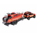213716001 Majorette Land Rover Fire Rescue + Boat...