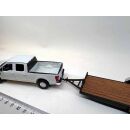 F5418 First Gear 1:50 Ford F-250 Super Duty Pickup Tandem Tieflader weiß
