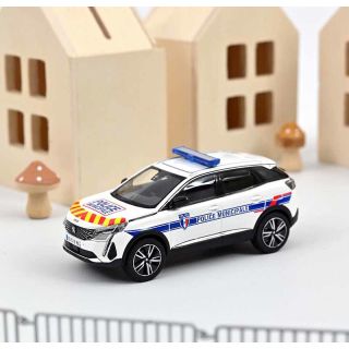 473949 Norev 1:43 Peugeot 3008 2023 Police Municipale Red Yellow striping