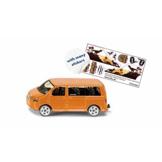 1070 Siku VW Multivan Orange mit Stickern Dino Blister Verpackung
